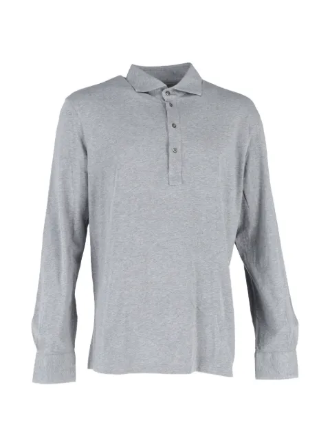 Brunello Cucinelli Vintage mélange-effect long-sleeve polo shirt