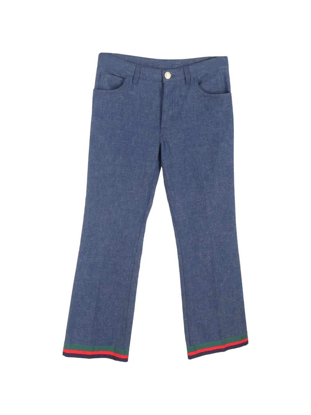 Gucci Pre-Owned rabbit-patch flared jeans - Blu