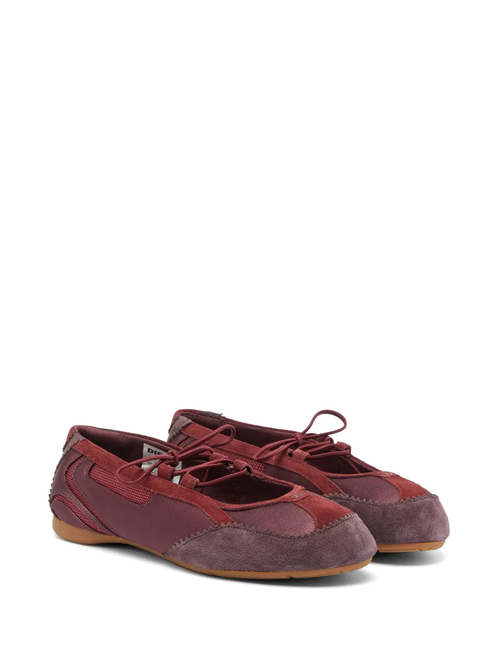 Diesel D-Mile lace-up ballet flats Rood