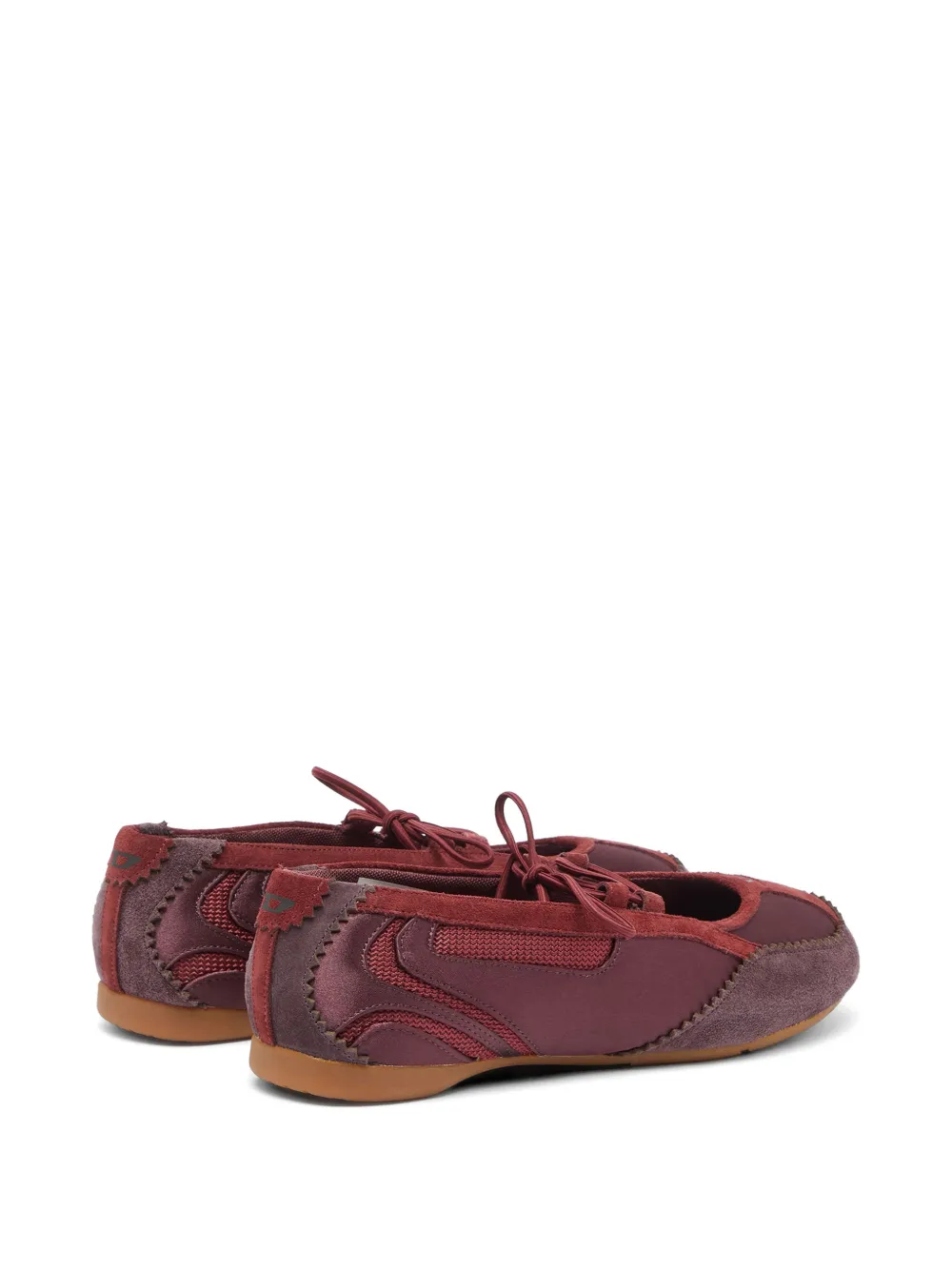 Diesel D-Mile lace-up ballet flats Rood