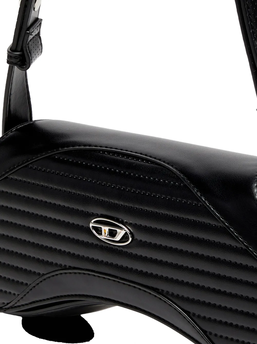 Diesel Play gewatteerde crossbodytas met geperforeerde details Zwart