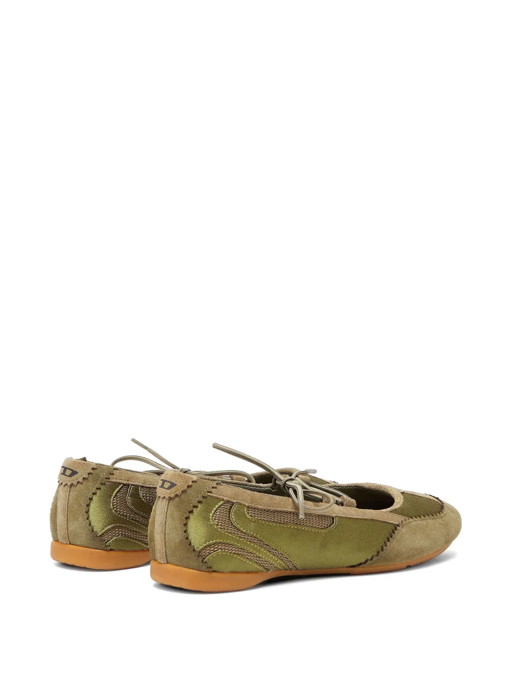 Diesel D-Mile ballerina's met veters Groen