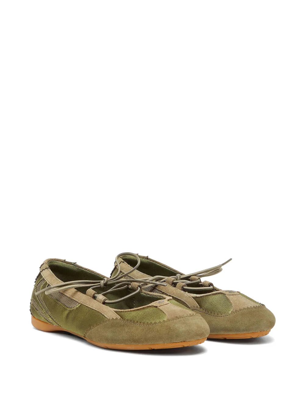 Diesel D-Mile ballerina's met veters Groen
