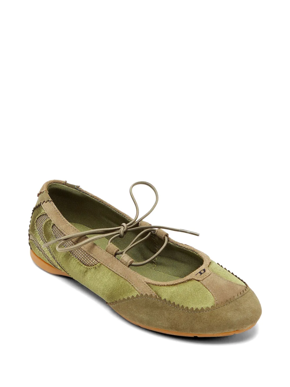 Diesel D-Mile ballerina's met veters Groen