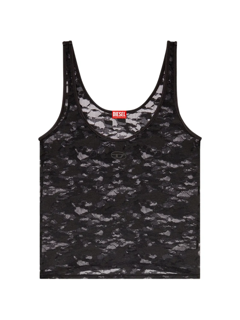 Diesel camouflage-lace top - Nero