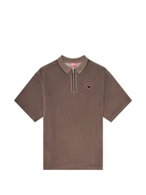 Diesel chenille polo shirt with shield patch