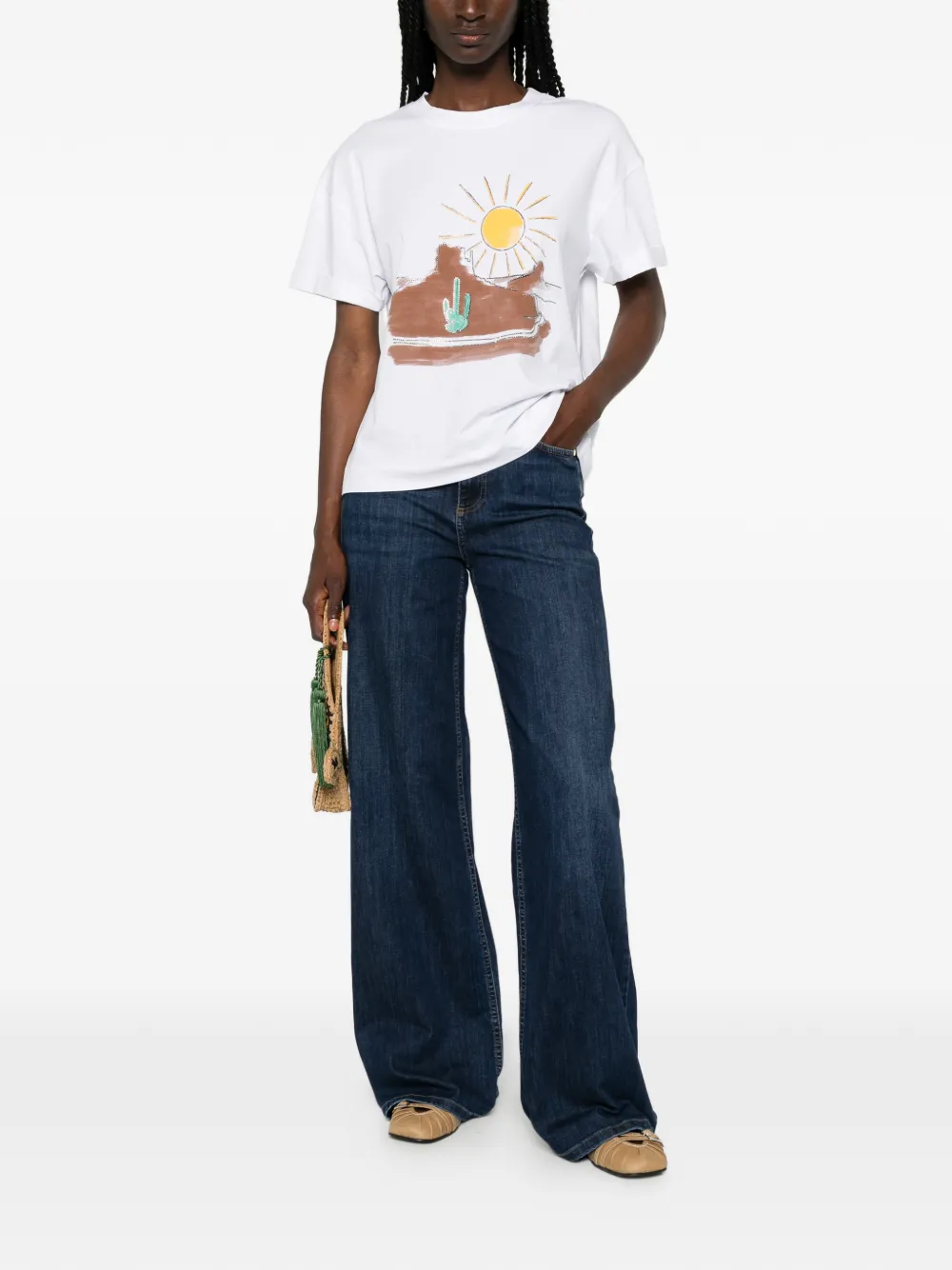 I BLUES Lnina jeans met wijde pijpen Blauw