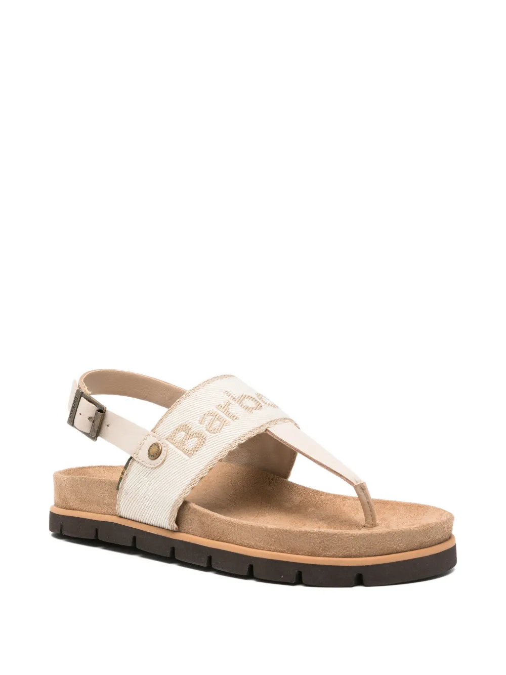 Barbour Lumley logo-embroidered slingback sandals Beige