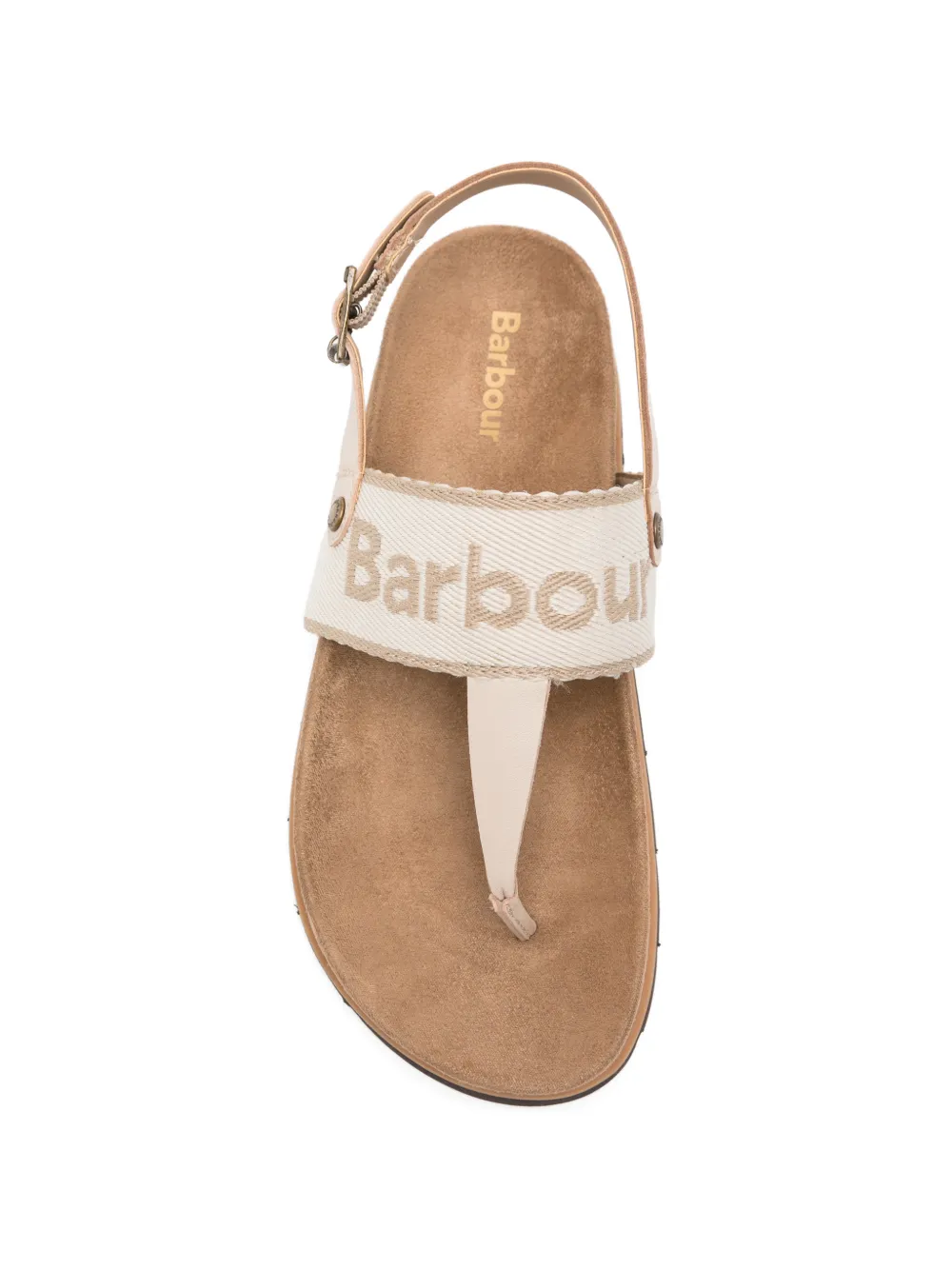 Barbour Lumley logo-embroidered slingback sandals Beige