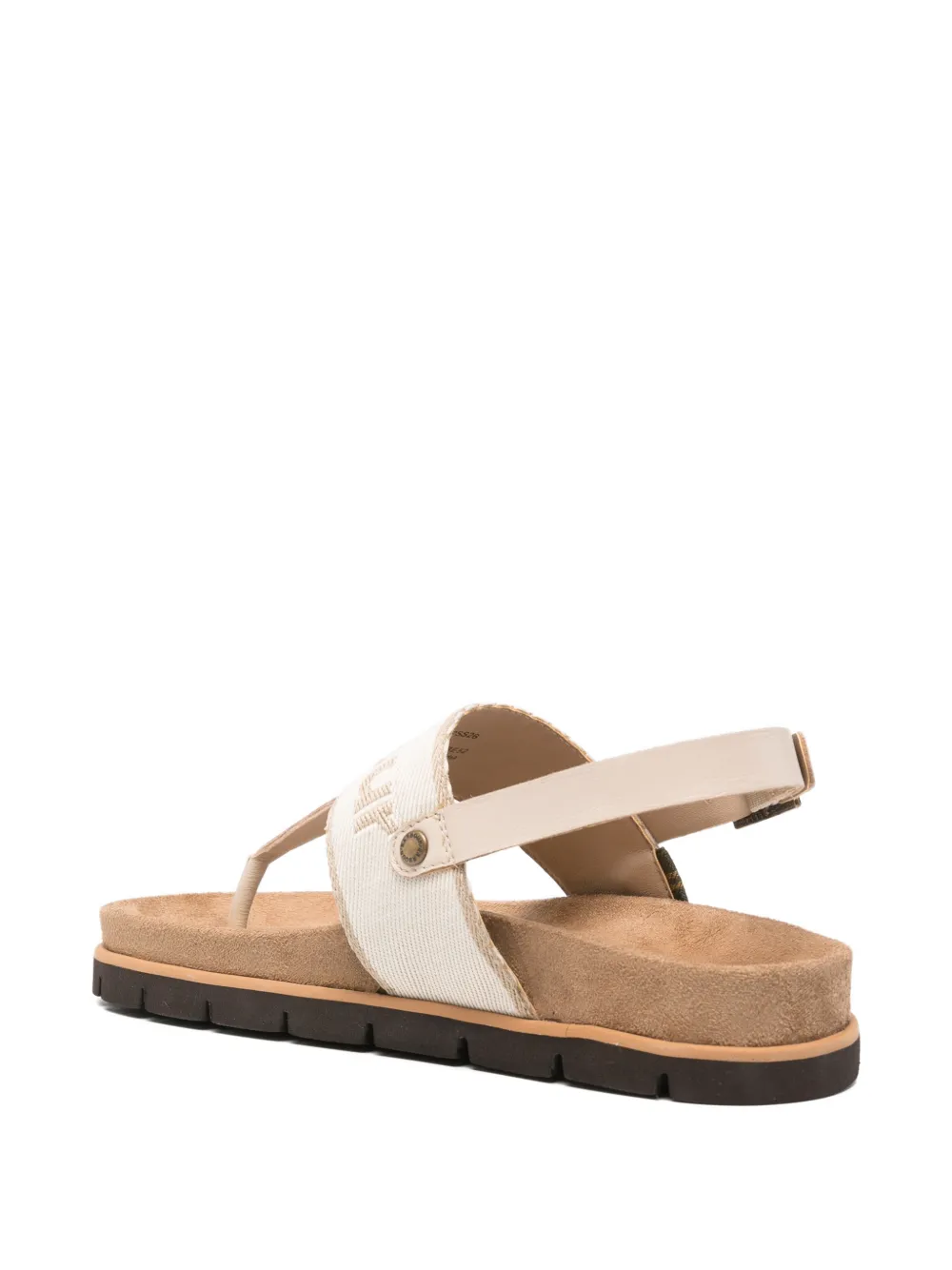 Barbour Lumley logo-embroidered slingback sandals Beige
