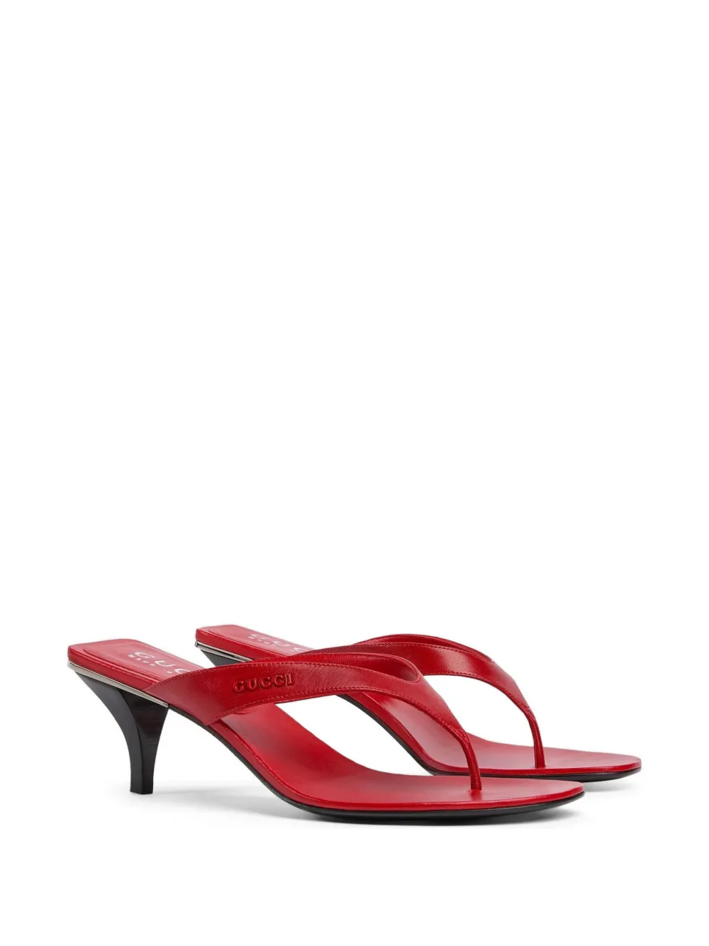 Gucci 55mm Vittoria leather heeled sandals Rood