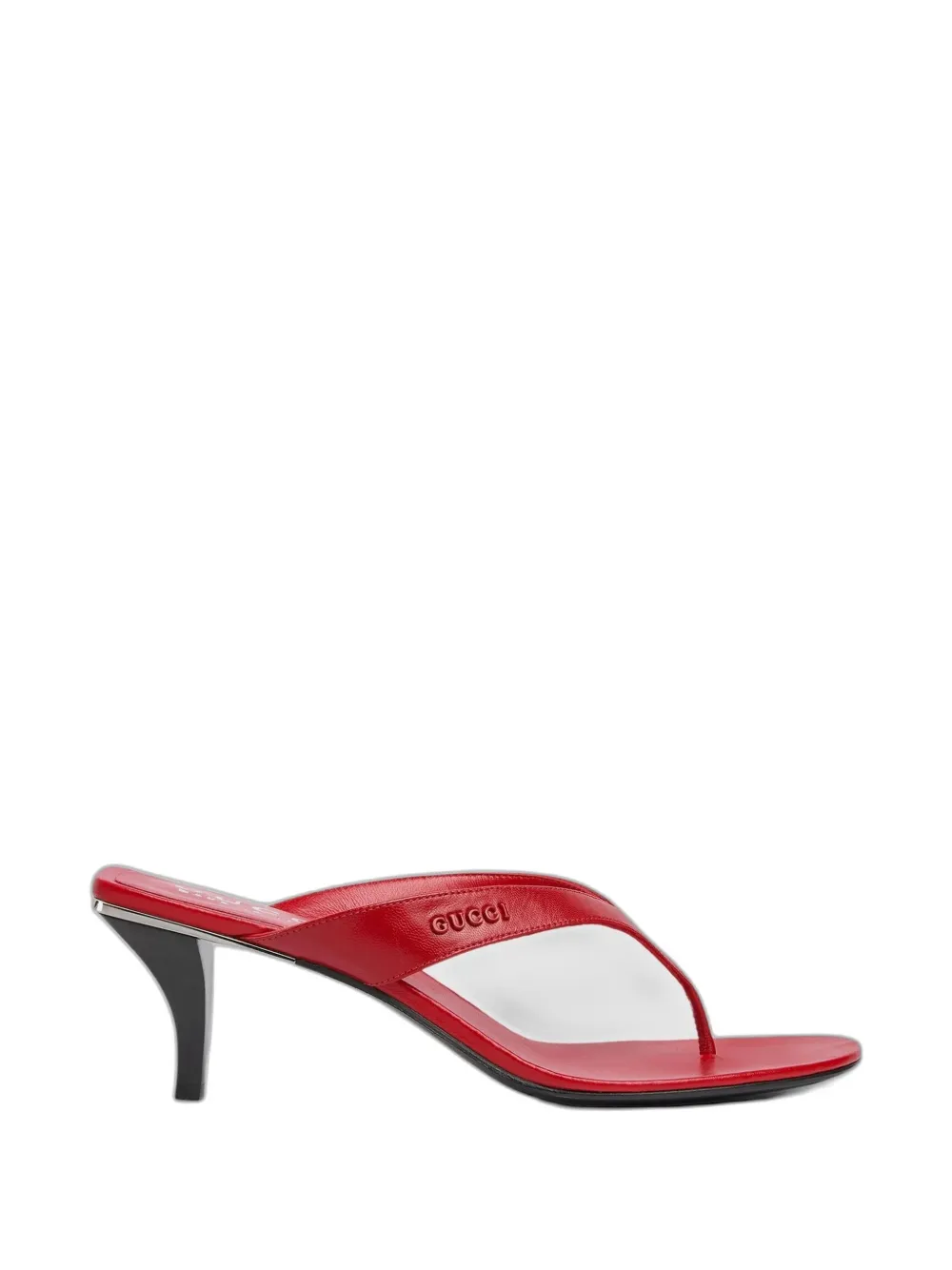 Gucci 55mm Vittoria leather heeled sandals Rood