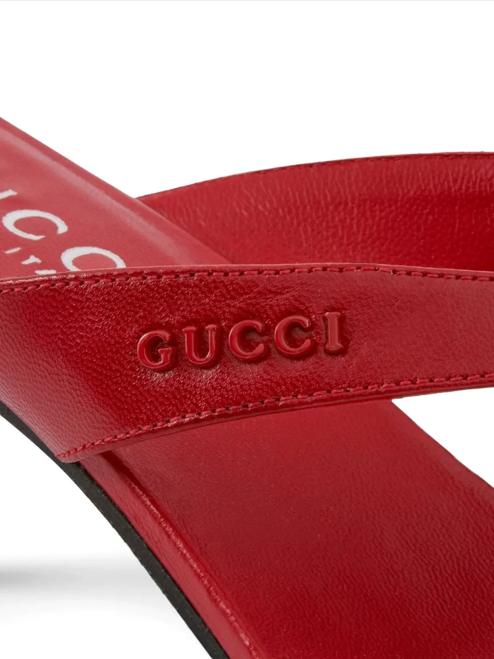Gucci 55mm Vittoria leather heeled sandals Rood