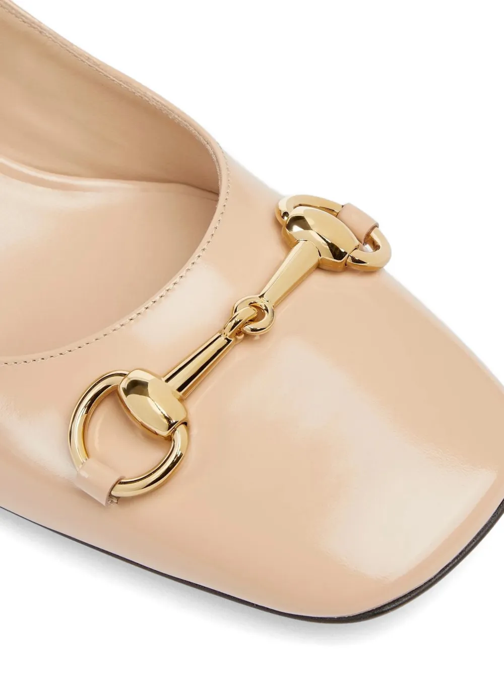 Gucci Horsebit patent-leather pumps Beige