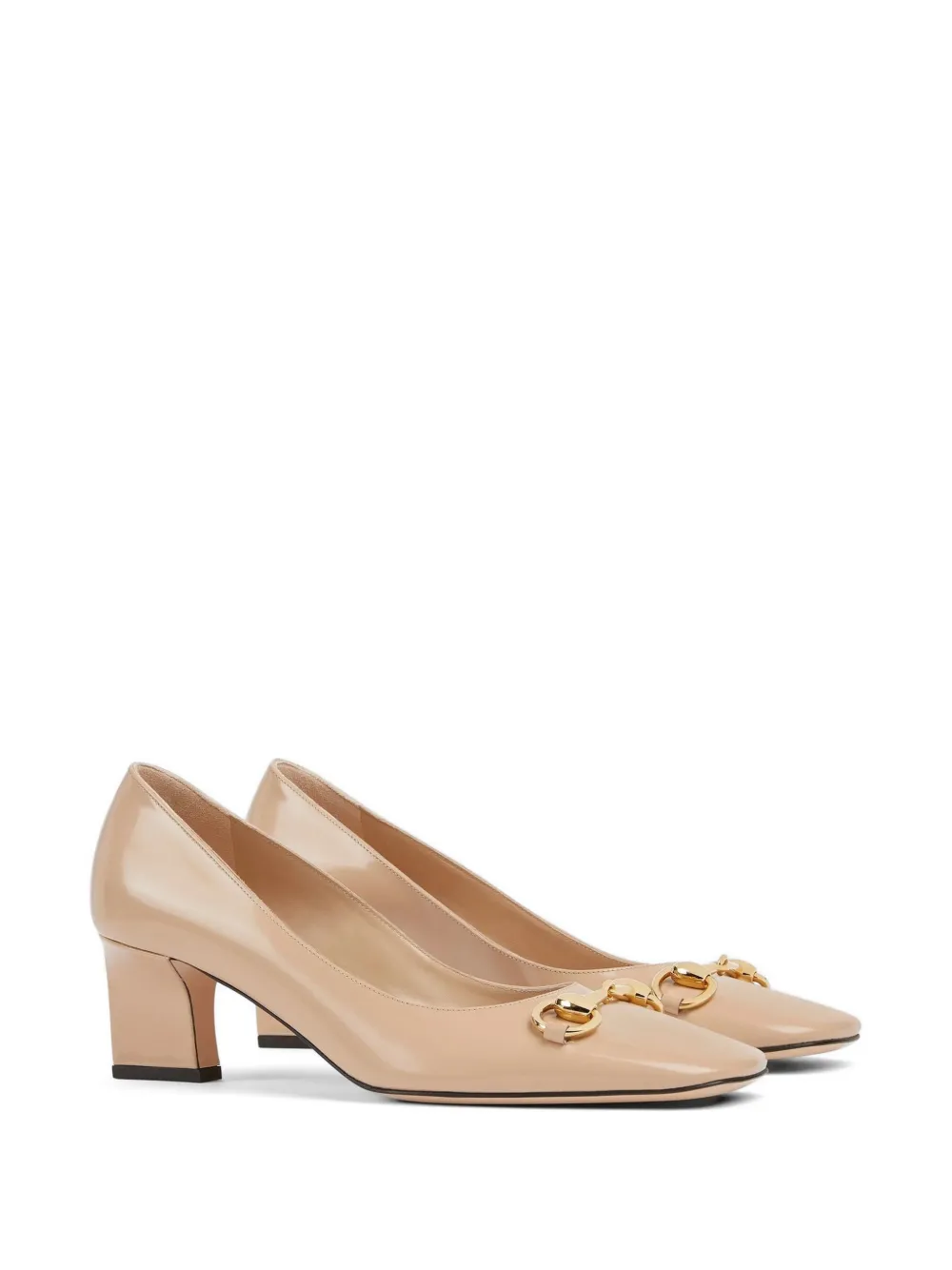 Gucci Horsebit patent-leather pumps Beige