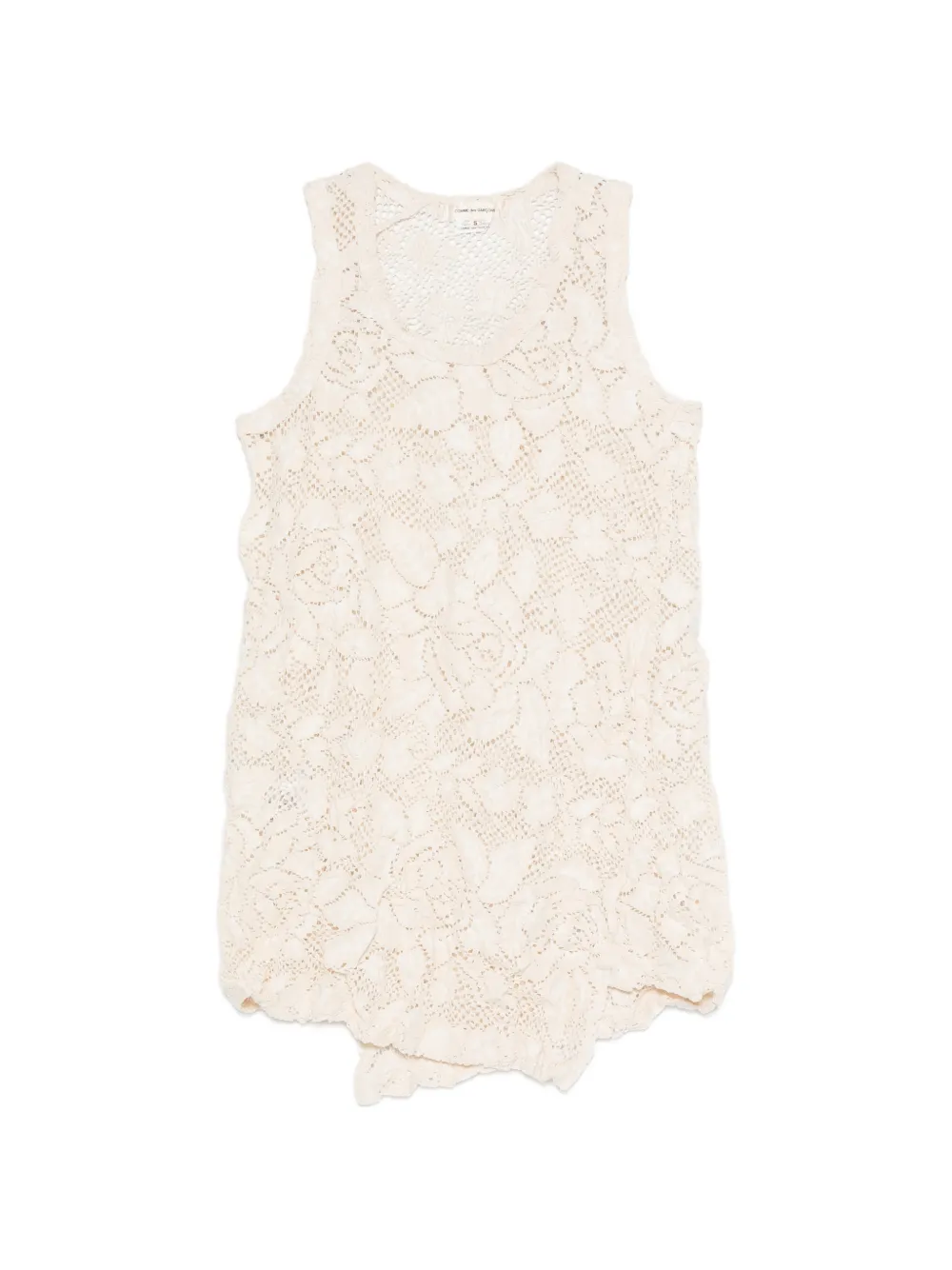 Comme Des Garçons floral-lace sleeveless top - Toni neutri