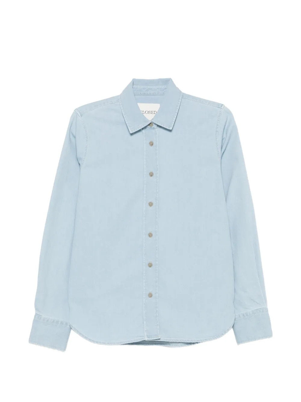 Closed long-sleeve button-down shirt - Blu