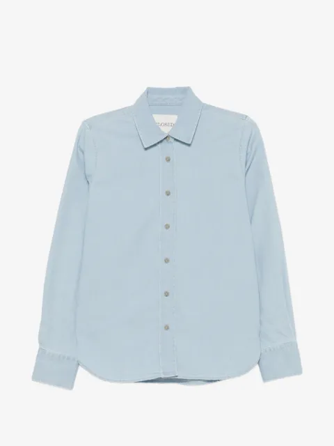 Closed long-sleeve button-down shirt