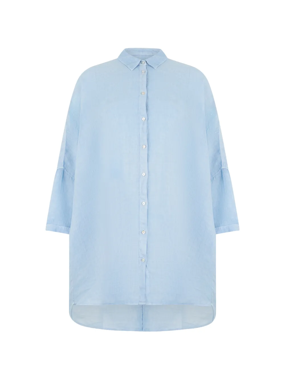 120% Lino high-low button-down shirt - Blu