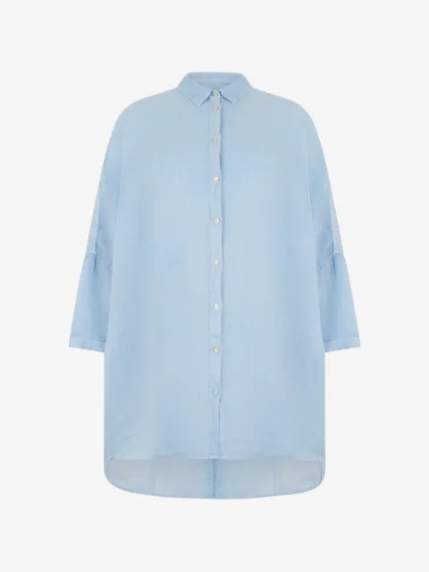 120% Lino camisa con botones