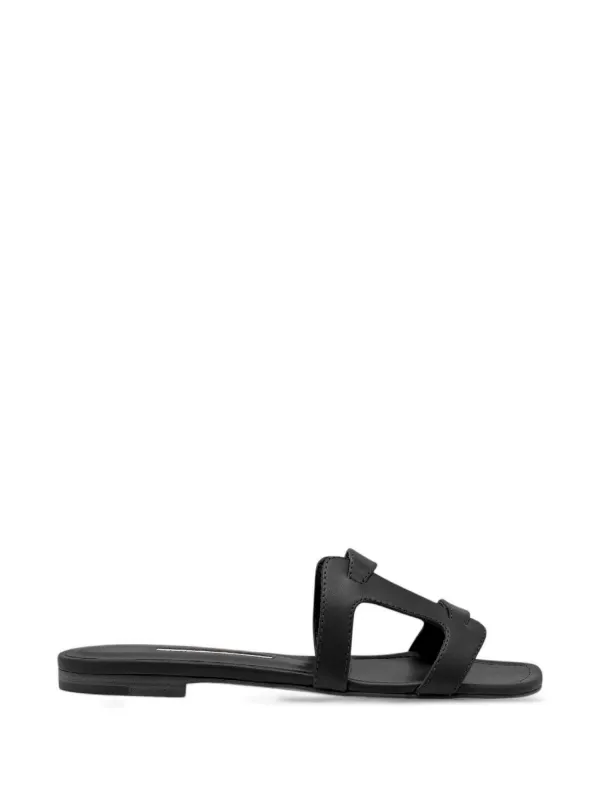 Manolo Blahnik Grellanuflat Cut-out Sandals in Black