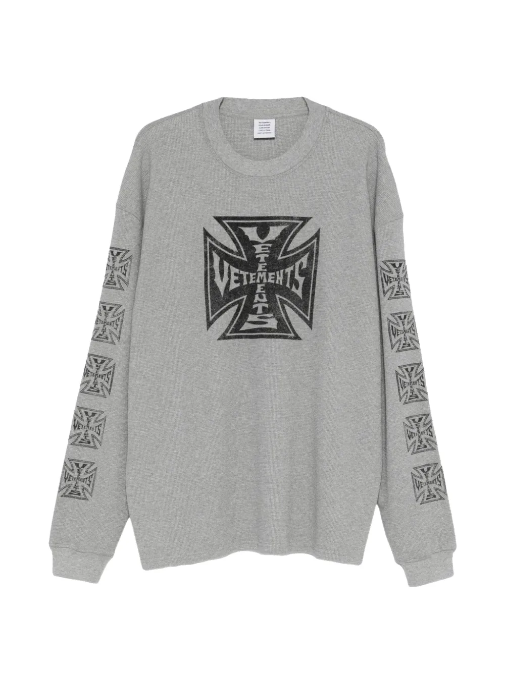 VETEMENTS Biker Cross-print T-shirt - Grigio