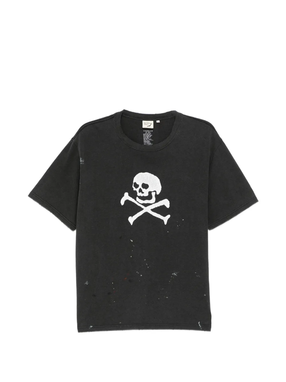 Orslow skull-print paint-splatter T-shirt - Nero