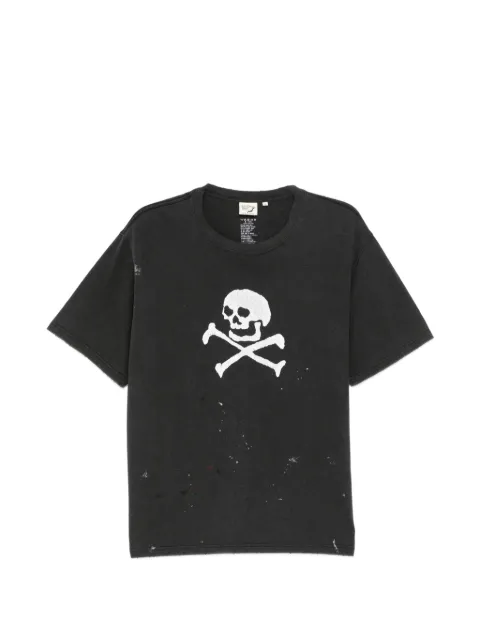 Orslow skull-print paint-splatter T-shirt