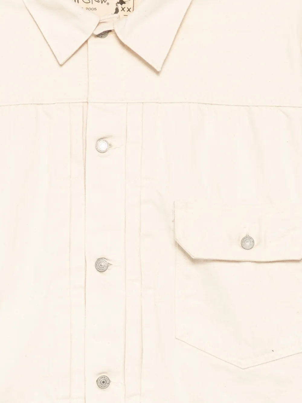 Orslow Denim jack met geplooid detail Beige