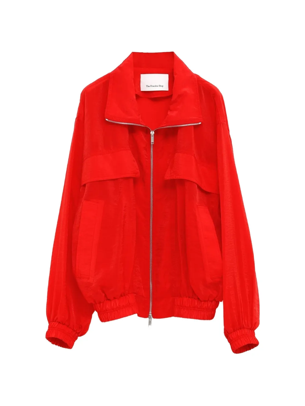 The Frankie Shop zip-up elasticated-trim jacket - Red