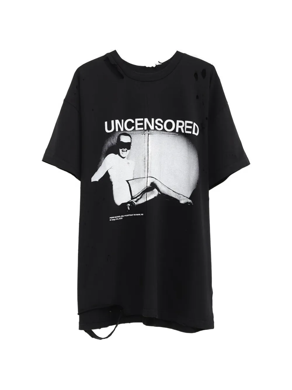 Matières Fécales distressed graphic-print T-shirt - Schwarz