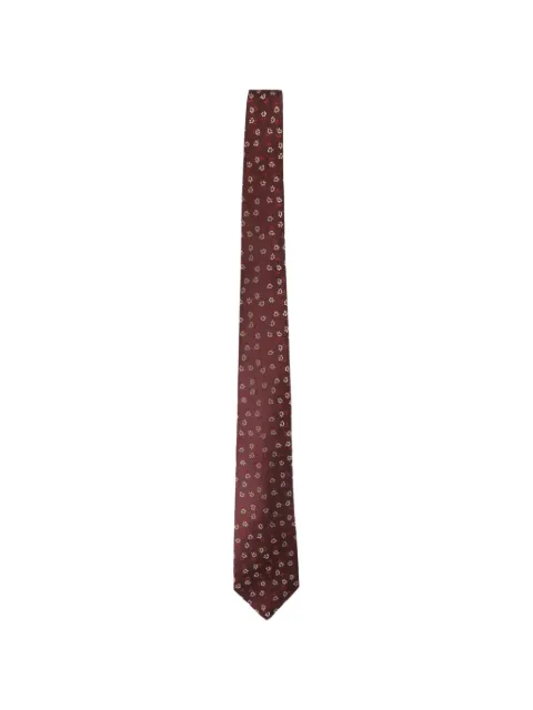 Kiton floral-jacquard silk tie