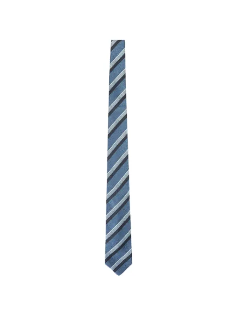 Kiton diagonal-stripe silk tie