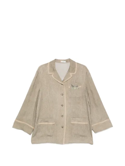Hui Hui sobrecamisa Petunia con parche floral