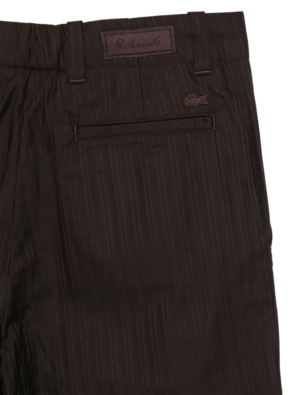 Lacoste Broek met krijtstreep en logo-patch Bruin