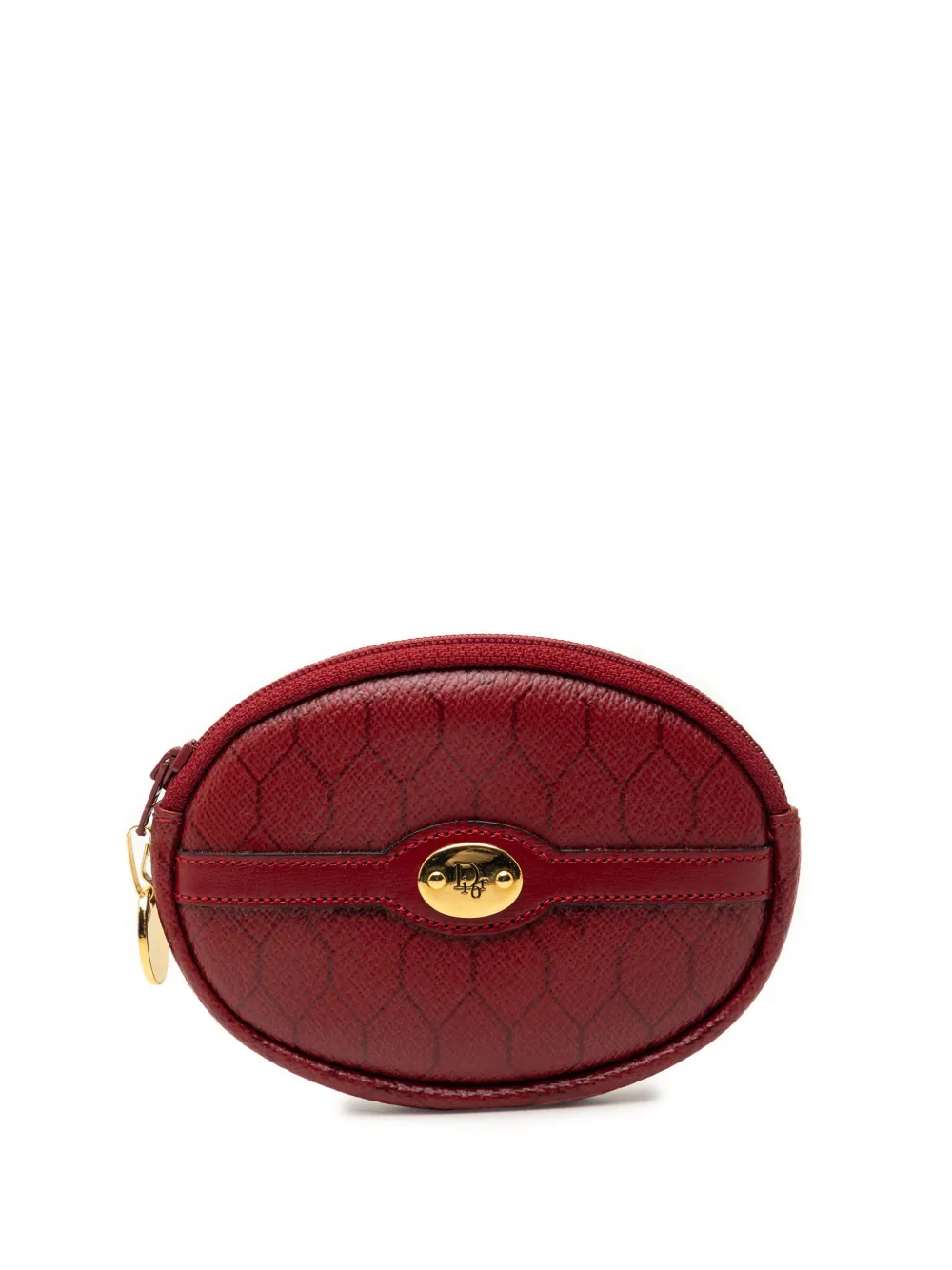 Christian Dior Pre-Owned 20th Century Honeycomb Coated Canvas coin pouch - Rot