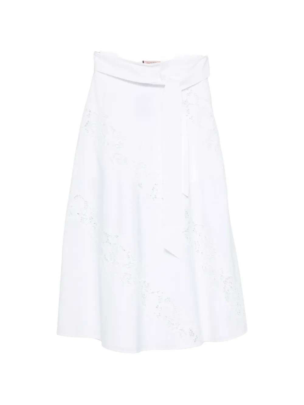 TWINSET logo-plaque midi dress - Bianco