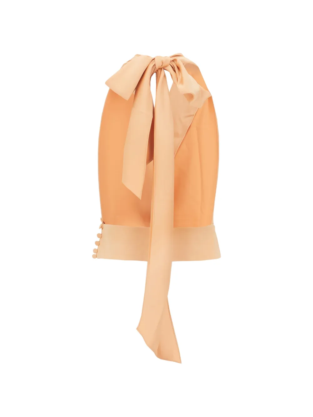 THE ANDAMANE Top met halternek en wikkel-design Oranje