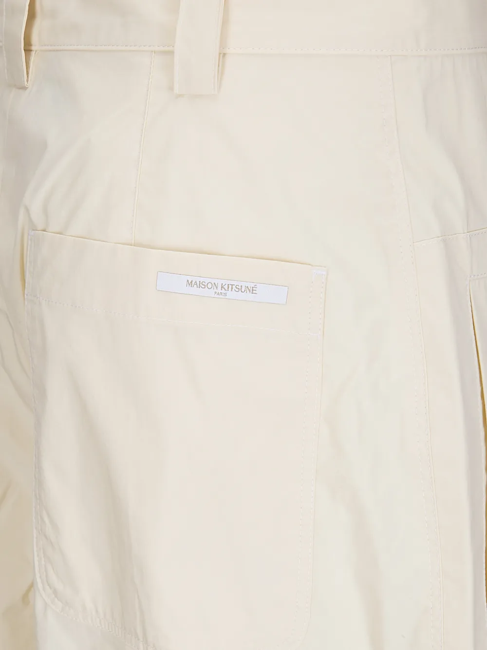 Maison Kitsuné Parachute cargo broek met wijde pijpen Beige