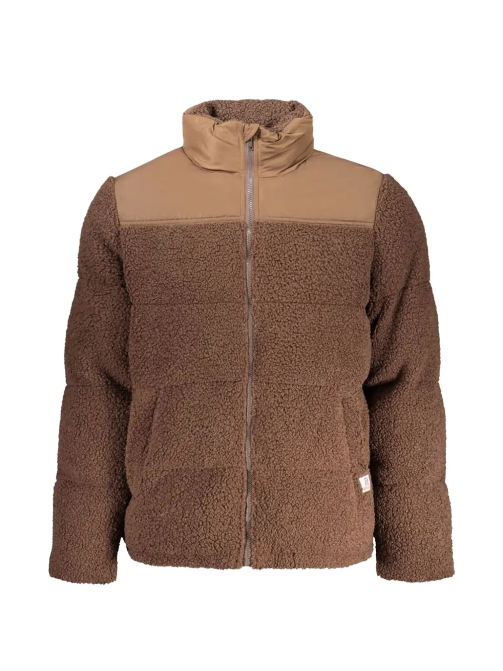 RIFLE fleece panelled padded jacket - Marrone