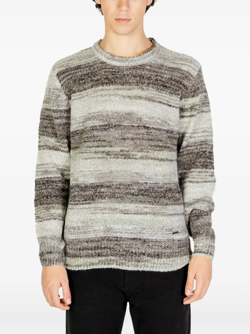 GIANNI LUPO pull à rayures horizontales - Gris GIANNI LUPO pull à rayures horizontales - Gris