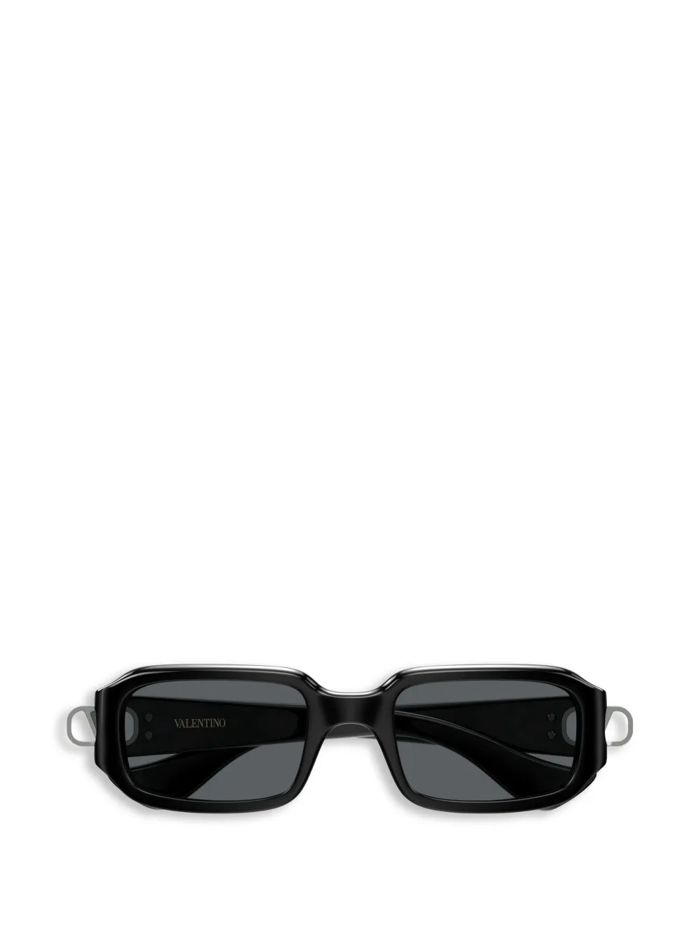 Valentino Garavani logo-plaque rectangle-frame sunglasses - Schwarz