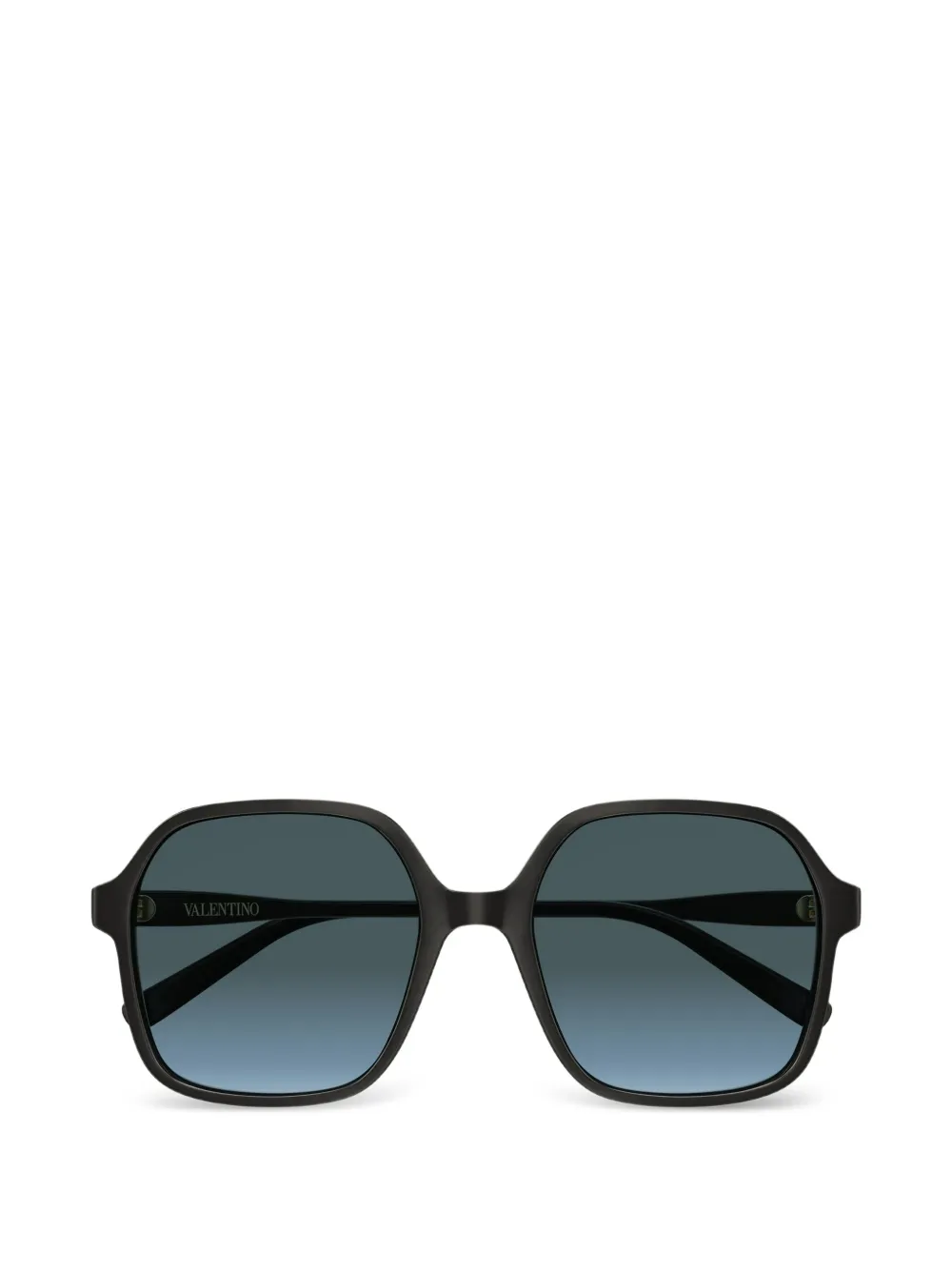 VALENTINO GARAVANI EYEWEAR V-logo geometric-frame sunglasses - Nero
