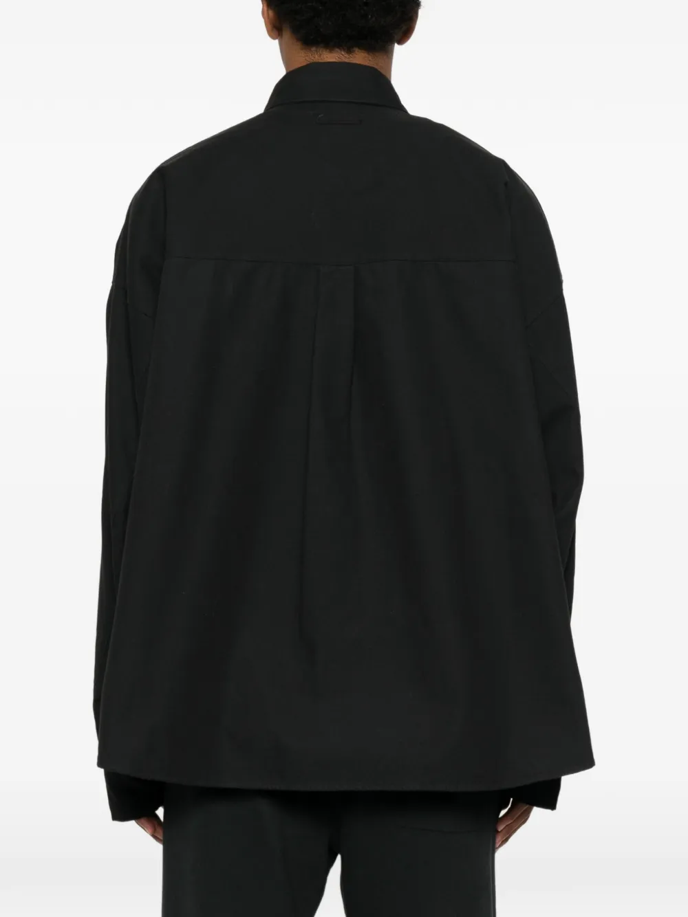 FEAR OF GOD ESSENTIALS Shirtjack met geborduurd logo en drukknopen Zwart
