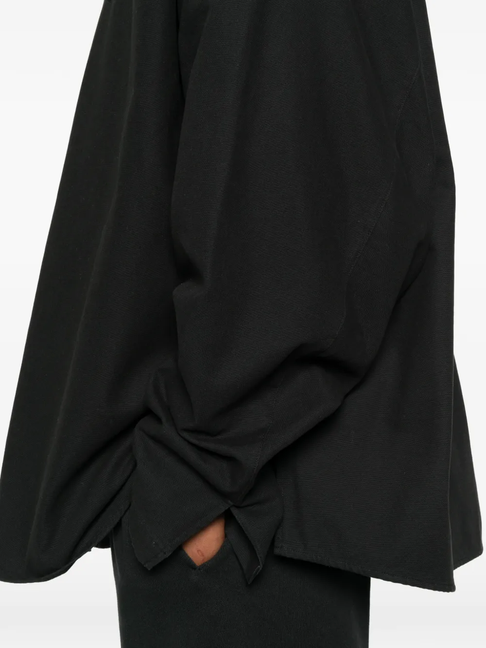 FEAR OF GOD ESSENTIALS Shirtjack met geborduurd logo en drukknopen Zwart