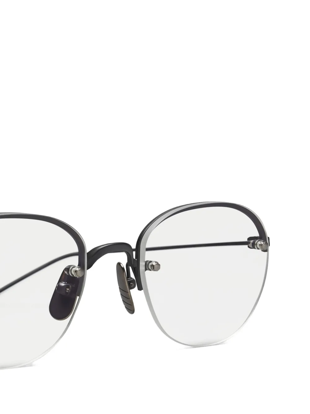 Thom Browne Eyewear Bril met semi-randloos ovalen montuur Zwart