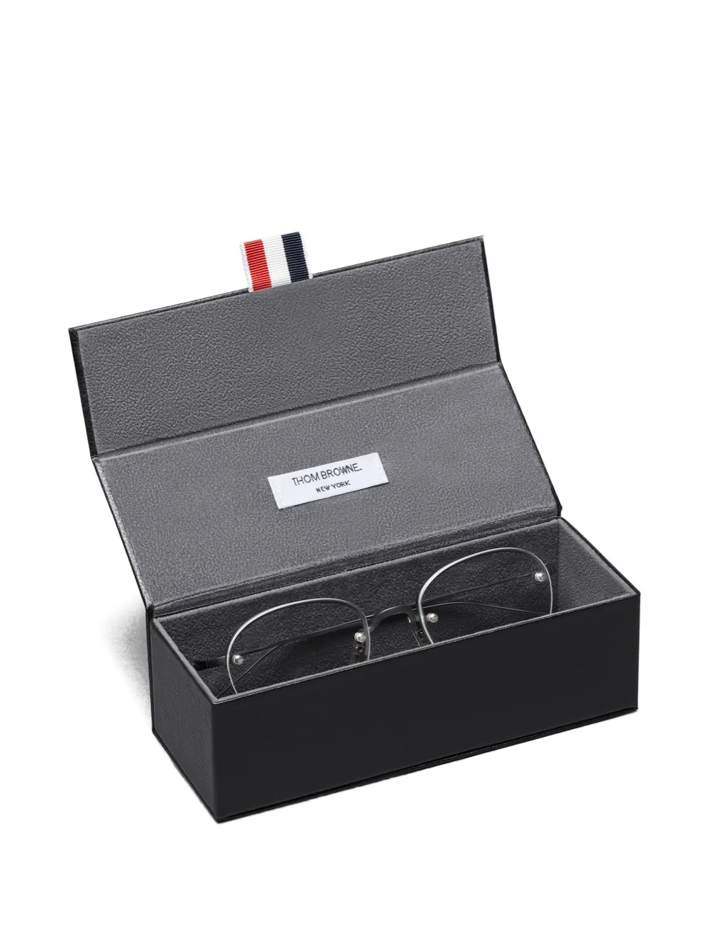 Thom Browne Eyewear Bril met semi-randloos ovalen montuur Zwart