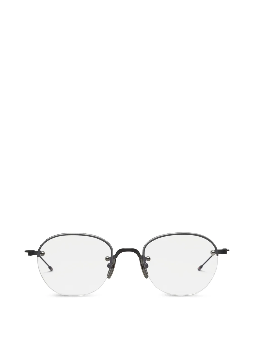 Thom Browne Eyewear semi-rimless oval-frame glasses - Schwarz