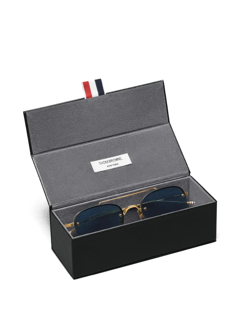 Thom Browne Eyewear Zonnebril met randloos piloten montuur Goud
