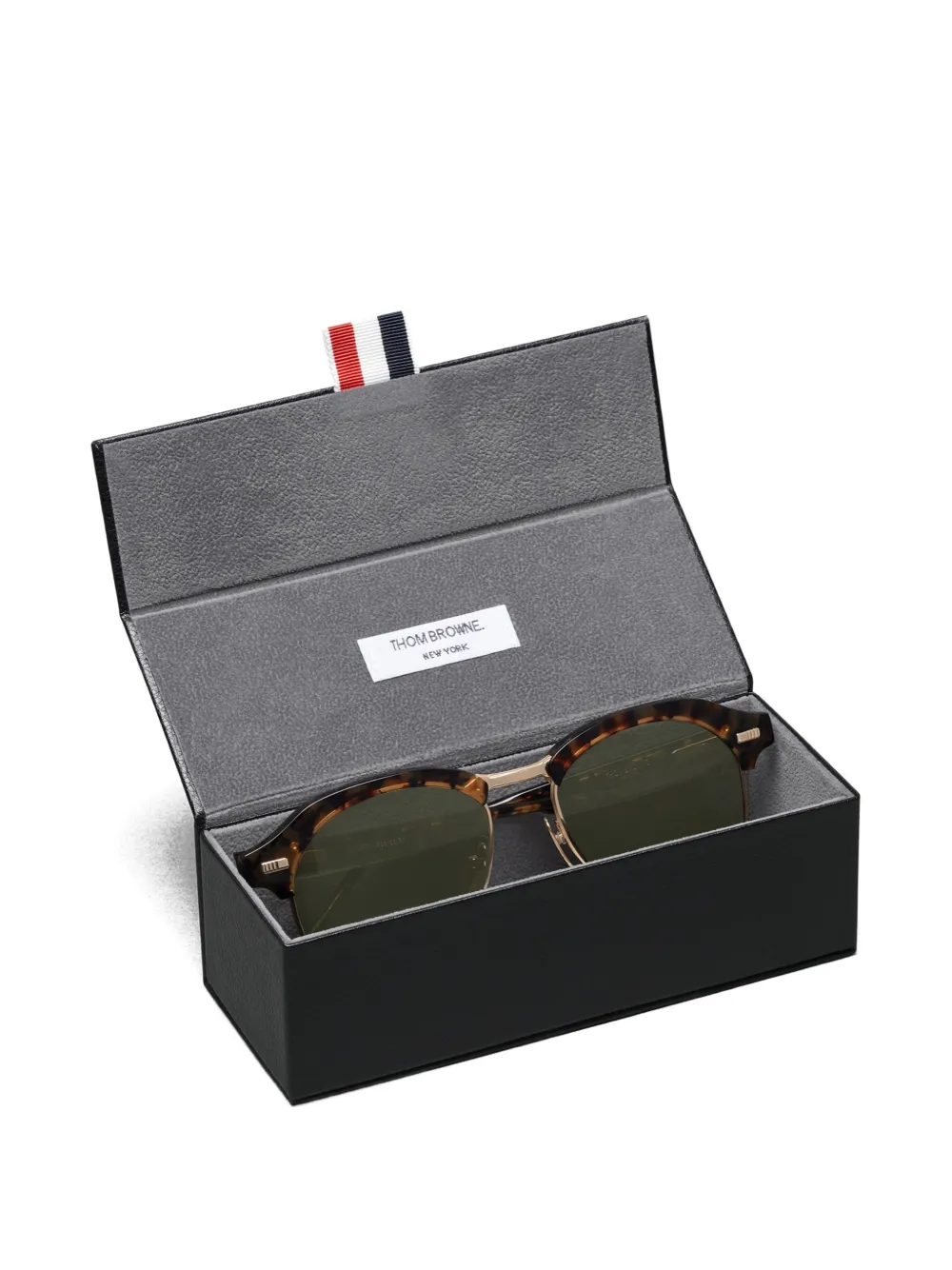 Thom Browne Eyewear Zonnebril met schildpadschild-design Bruin